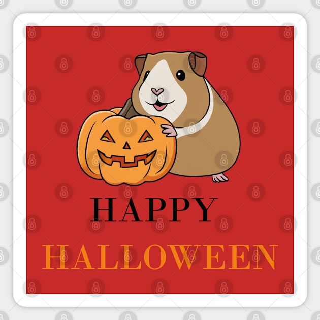 Happy Halloween Guinea Pig Magnet by Anke Wonder 